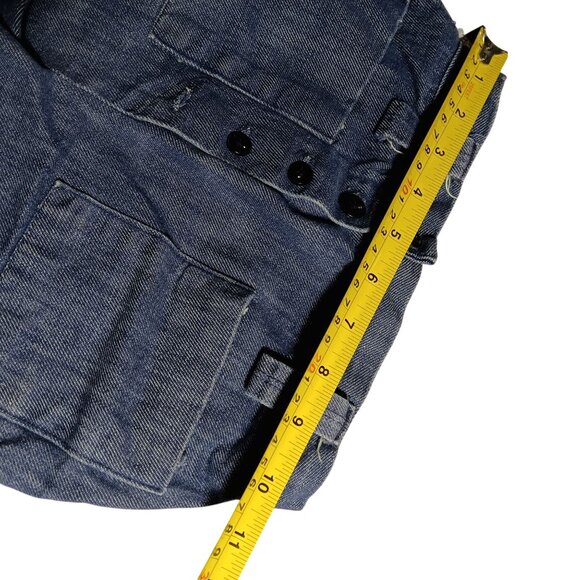 Vintage Girls Hippy Shorts 10 20W 1970's High-Waisted Indigo Denim Buttonfly - Picture 7 of 9